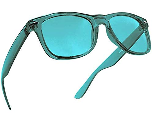 Aqua Color Therapy Mood Glasses by Purple Canyon | Light Therapy Chakra Healing Glasses Chromotherapy Aqua Colored Lenses - NewNest Australia