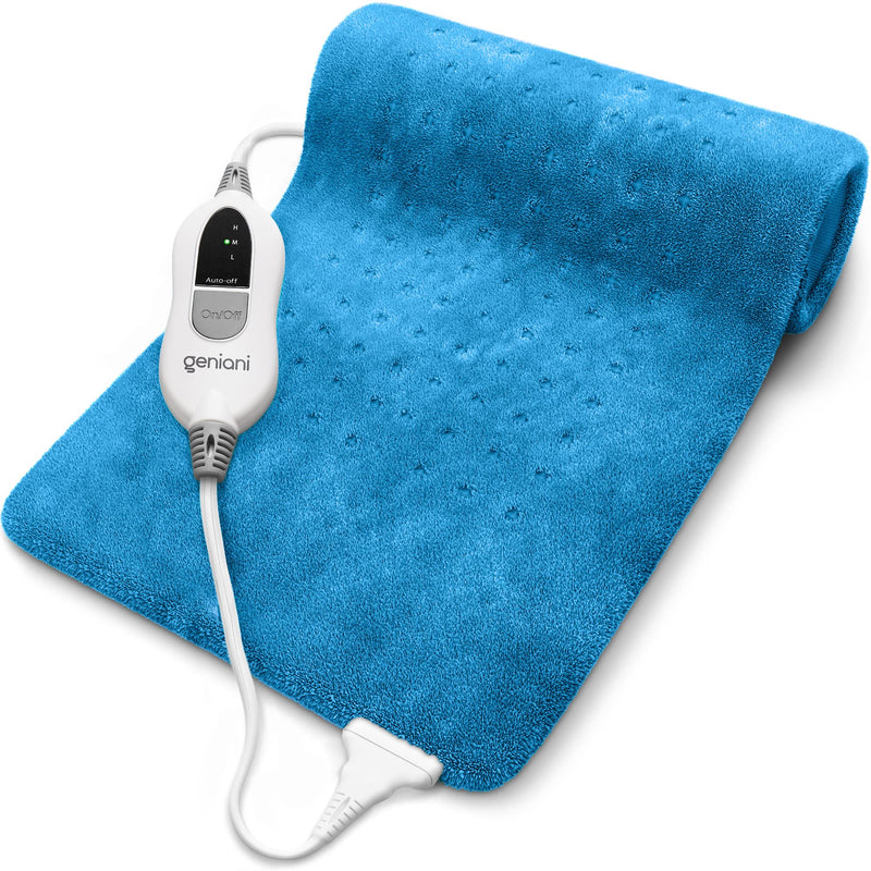 GENIANI Extra Large Electric Heating Pad for Back Pain and Cramps Relief - Auto Shut Off - Soft Heat Pad for Moist & Dry Therapy - Heat Patch (Aqua Blue) Xl Aqua Blue - NewNest Australia