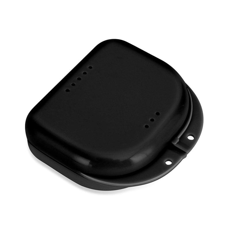 Orthodontic Mouthguard Case Dental Retainer Case with Vent Holes, Denture Holder Case Aligner Container Slim for Household|Office|Travel - Easy to Use - Black - NewNest Australia