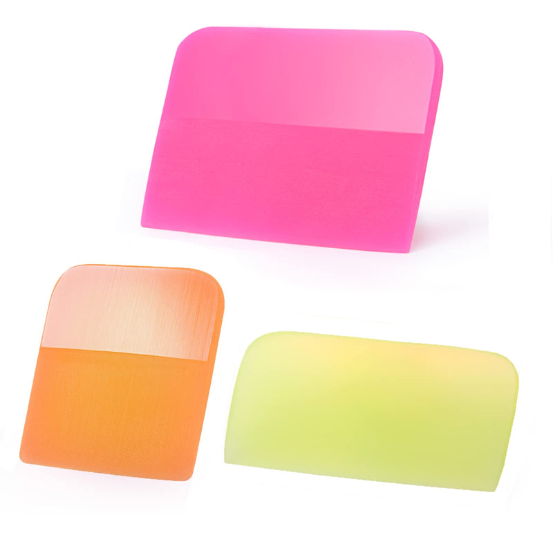 3 Pcs PPF Squeegee Soft Silicone Rubber Scraper, Anti-Scratch TPU Coating Scraper for Car Vinyl Paint Protection Film Installation, Vinyl Wrap and Window Tint Windshield Glass Cleaning Squeegee Tool 3 Colors - NewNest Australia