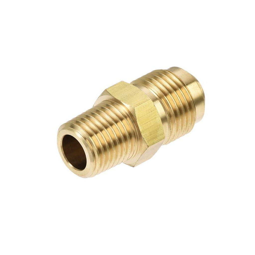 uxcell Brass Pipe fitting, 3/8 SAE Flare to 1/4NPT Male Thread, Tubing Adapter Hose Connector, for Air Conditioner Refrigeration - NewNest Australia
