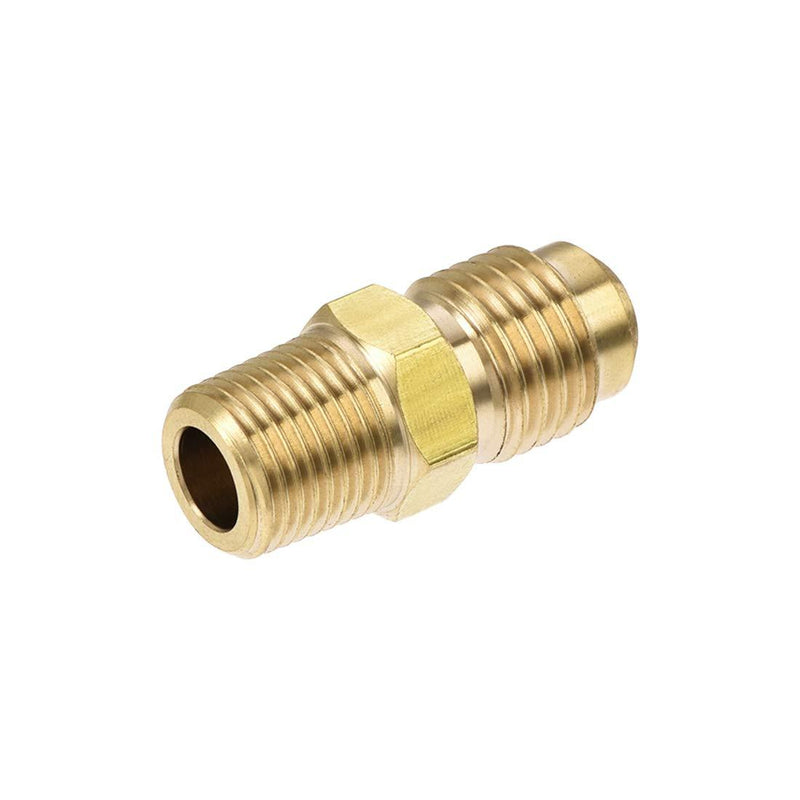 uxcell Brass Pipe fitting, 1/4 SAE Flare to 1/8NPT Male Thread, Tubing Adapter Hose Connector, for Air Conditioner Refrigeration - NewNest Australia