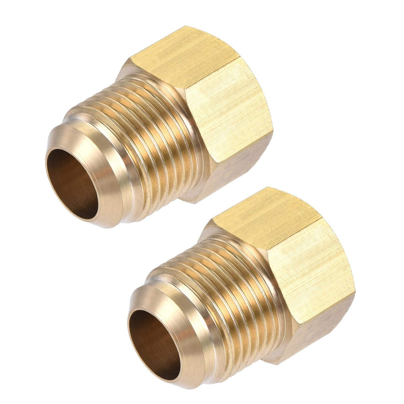 uxcell Brass Pipe fitting, 5/8 SAE Flare Male 1/2 SAE Female Thread, Tube Adapter Connector, for Air Conditioner Refrigeration, 2Pcs - NewNest Australia