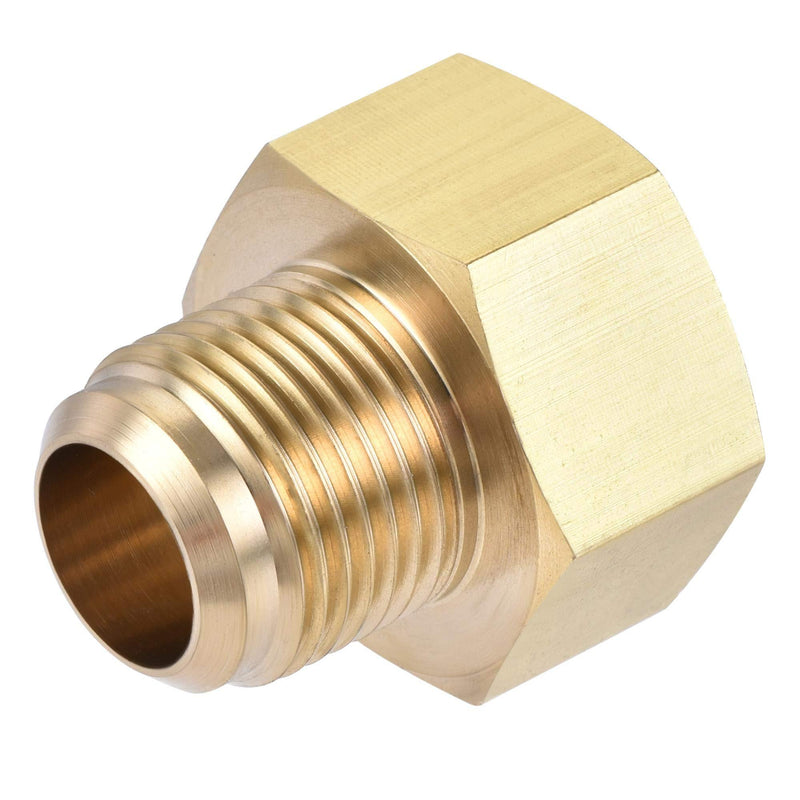 uxcell Brass Pipe fitting, 1/2 SAE Flare Male 3/4 SAE Female Thread, Tubing Adapter Connector, for Air Conditioner Refrigeration - NewNest Australia