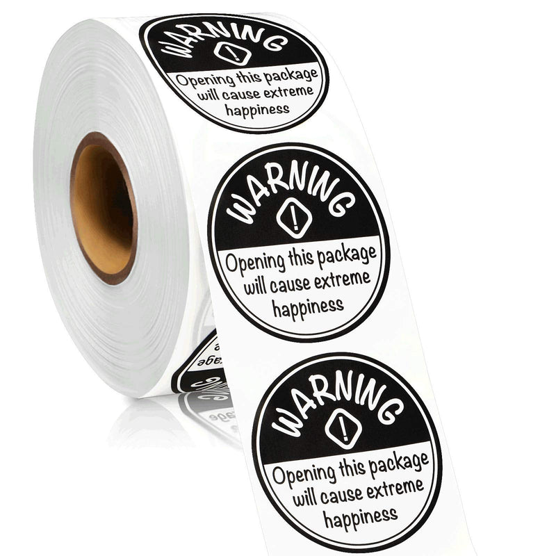 1000 Pieces Extreme Happiness Stickers Warning Labels Round Warning Stickers Self-Adhesive Labels Crafting Tags Arts Decorations for Festival, Business or Personal Use, 1.5 Inch (Black) Black - NewNest Australia