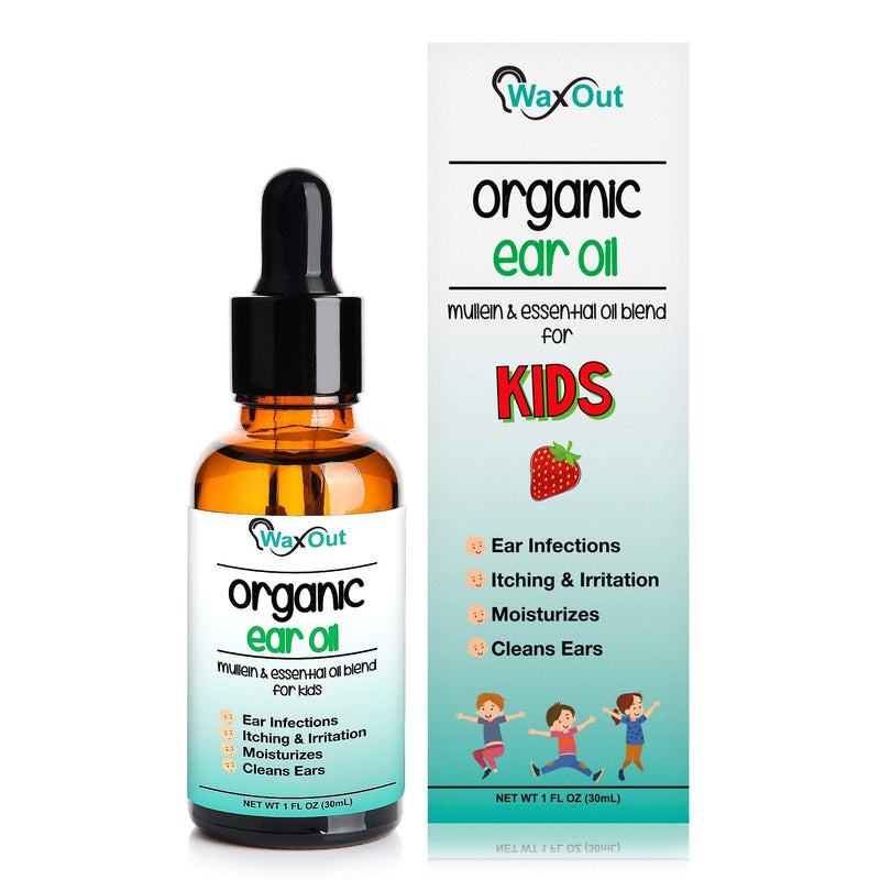 Natural Mullein Ear Wax Removal Oil & Cleaner with Strawberry for Kids | Pain & Earache Drops | Earwax Softener, Moisturizer & Allergy Soothing | Tinnitus, Itching, Ringing, Infections & Clogged Ears - NewNest Australia