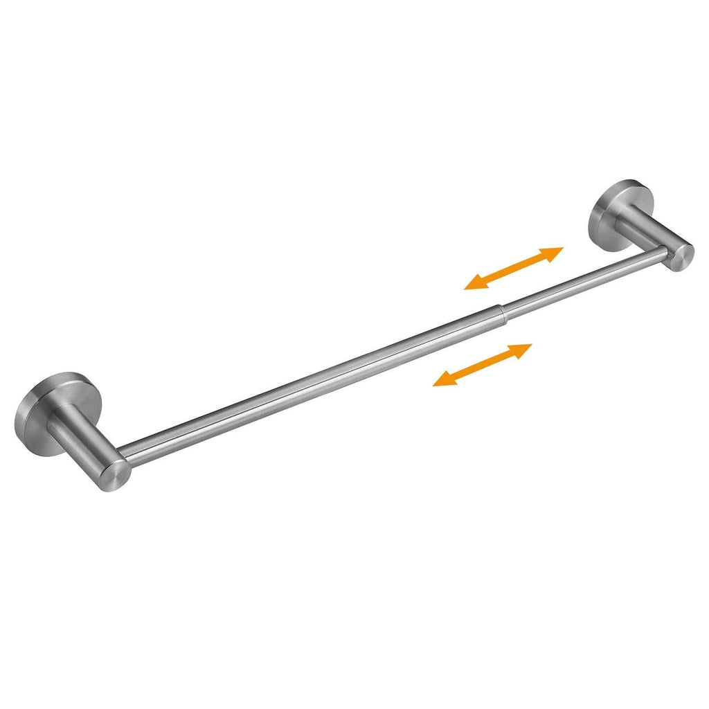 Hoimpro Adjustable 15.2 to 27.8 Inch Single Towel Bar for Bathroom , Expandable SUS304 Stainless Steel Bath Towel Holder, Wall Mount with Screws Towel Bar Rod Hotel Style, Brushed Nickel - NewNest Australia