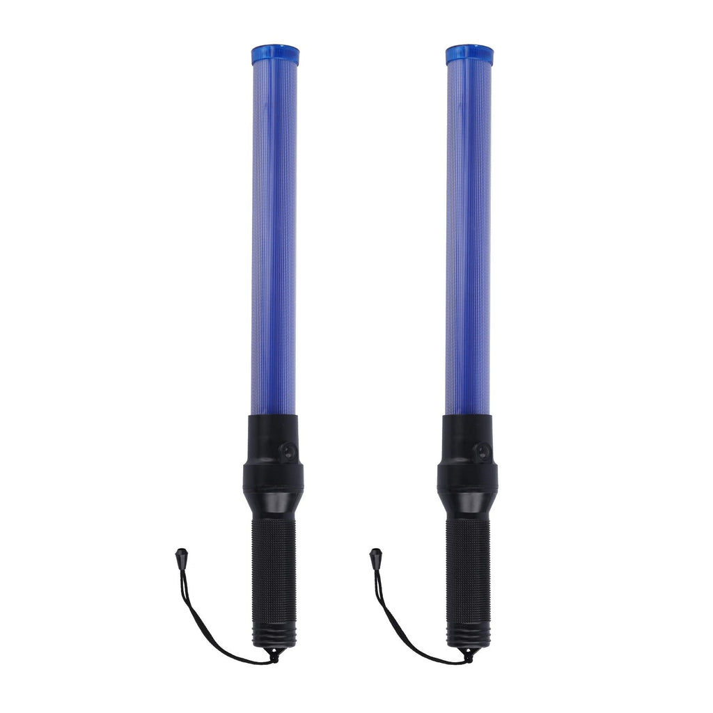 2PC 21 inch Blue Signal Traffic Safety Baton Multifunction Traffic Wand with 2 Flashing Modes, Using 2 D-Size Batteries (Not Included) - NewNest Australia