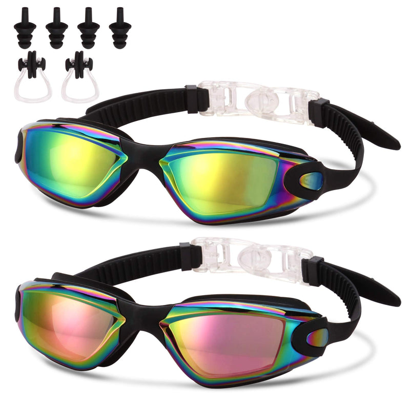 Romoc 2 Pack Kids Swimming Goggles,No Leaking,Anti Fog,UV Protection Swim Glasses Water Goggles Black+black - NewNest Australia