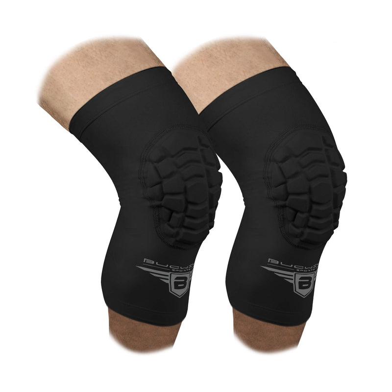 Bucwild Sports Compression Knee Pads for Basketball Volleyball Wrestling - Youth/Kids & Adult Sizes Black XX-Small - NewNest Australia