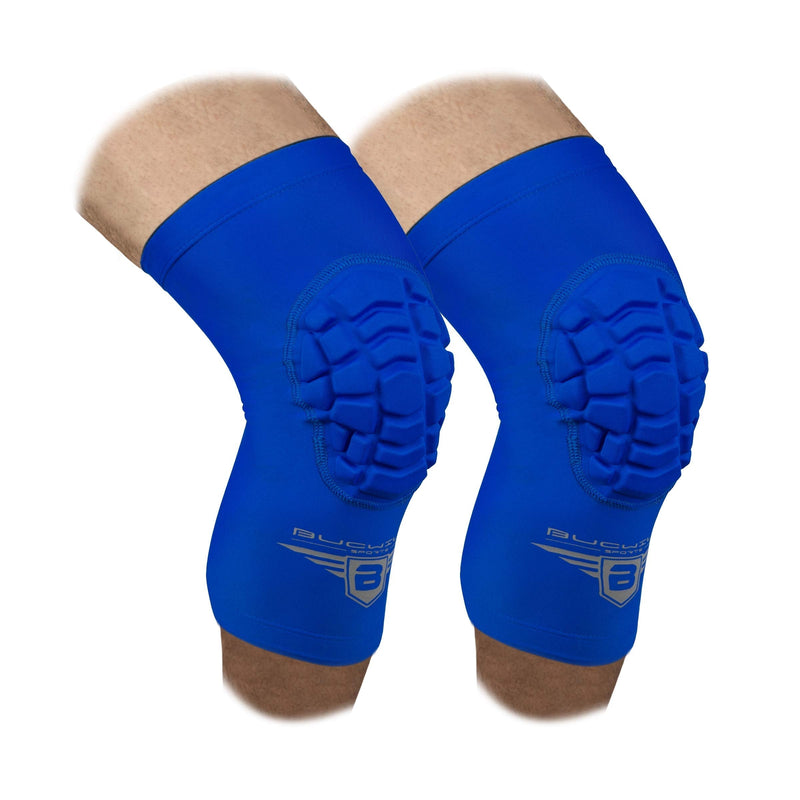 Bucwild Sports Compression Knee Pads for Basketball Volleyball Wrestling - Youth/Kids & Adult Sizes Royal Blue Medium - NewNest Australia