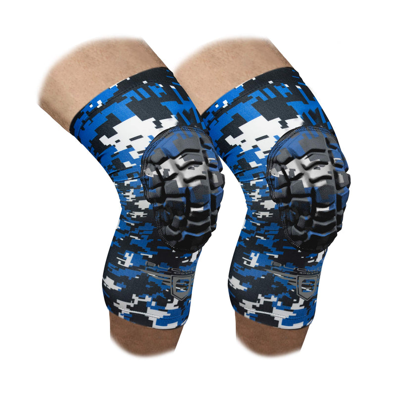 Bucwild Sports Compression Knee Pads for Basketball Volleyball Wrestling - Youth/Kids & Adult Sizes Royal Blue Camo Large - NewNest Australia