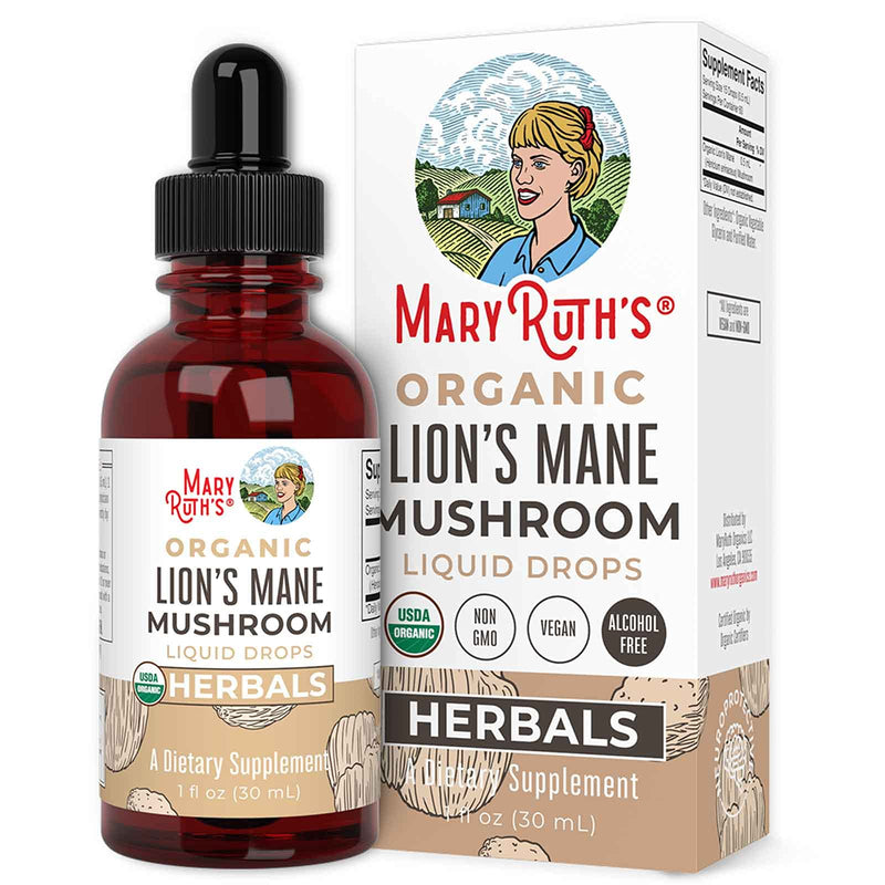 Lions Mane Mushroom Supplement | USDA Organic Lions Mane Extract | Nervine Neuroprotective Herbal Liquid Drops | Non-GMO, Vegan, Alcohol Free Tincture | 1 oz | 2 Month Supply - NewNest Australia