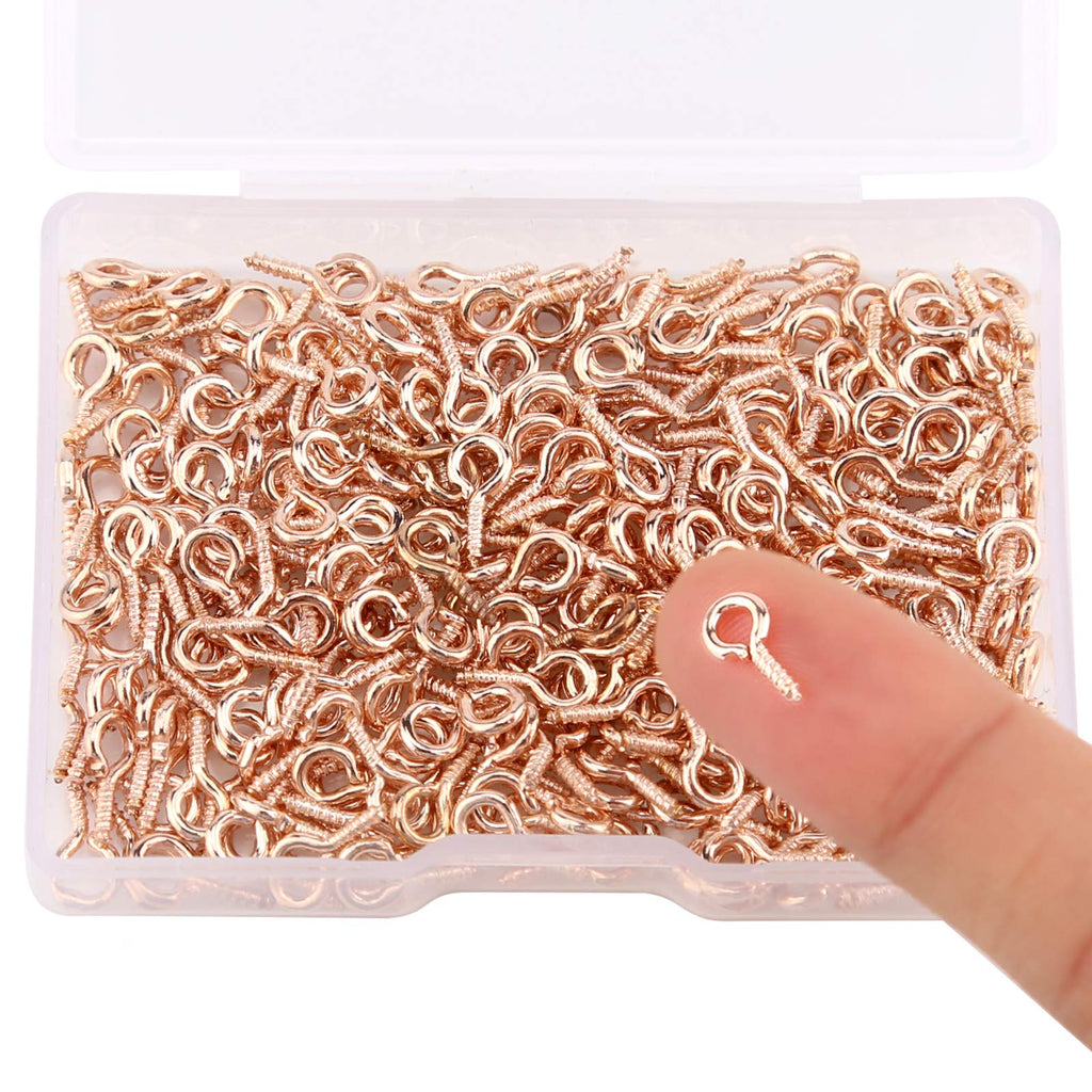 AIEX 300 pcs Screw Eye Pins Hooks Eyelets Screw Threaded for Jewelry Making Findings DIY Crafts, Rose Gold - NewNest Australia