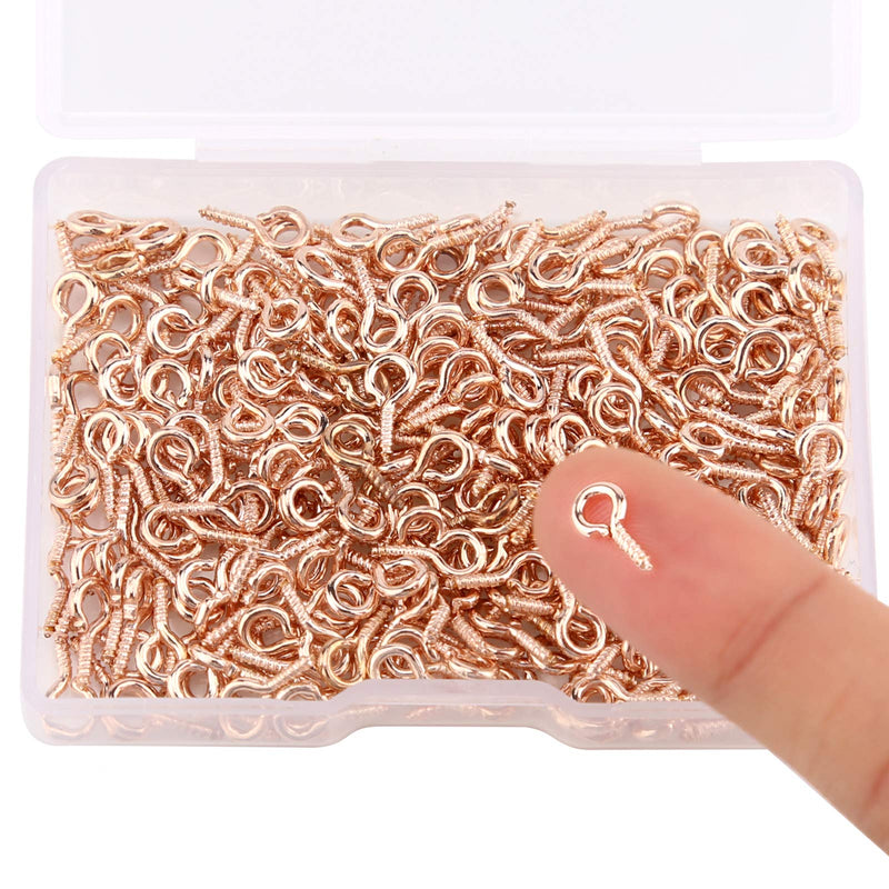 AIEX 300 pcs Screw Eye Pins Hooks Eyelets Screw Threaded for Jewelry Making Findings DIY Crafts, Rose Gold - NewNest Australia