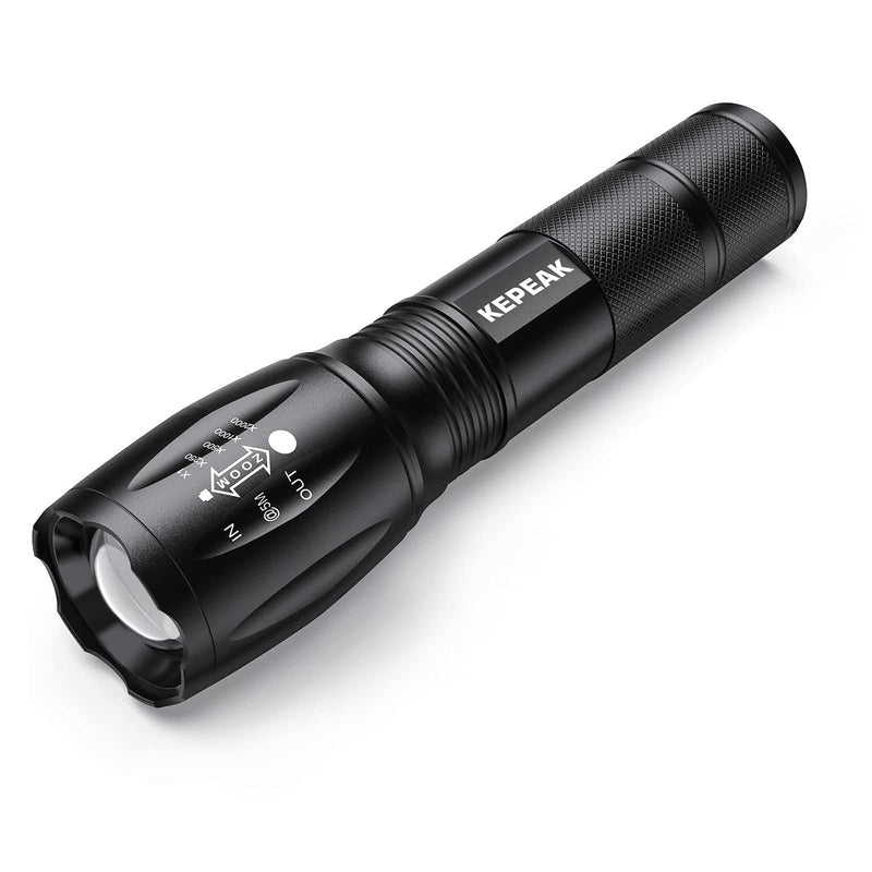 KEPEAK LED Flashlight, 5 Modes Tactical Flashlight, IPX5 Water Resistant, High Lumen, Zoomable Flashlight for Camping, Outdoor, Hiking, Emergency 1 Pack Flashlight - NewNest Australia