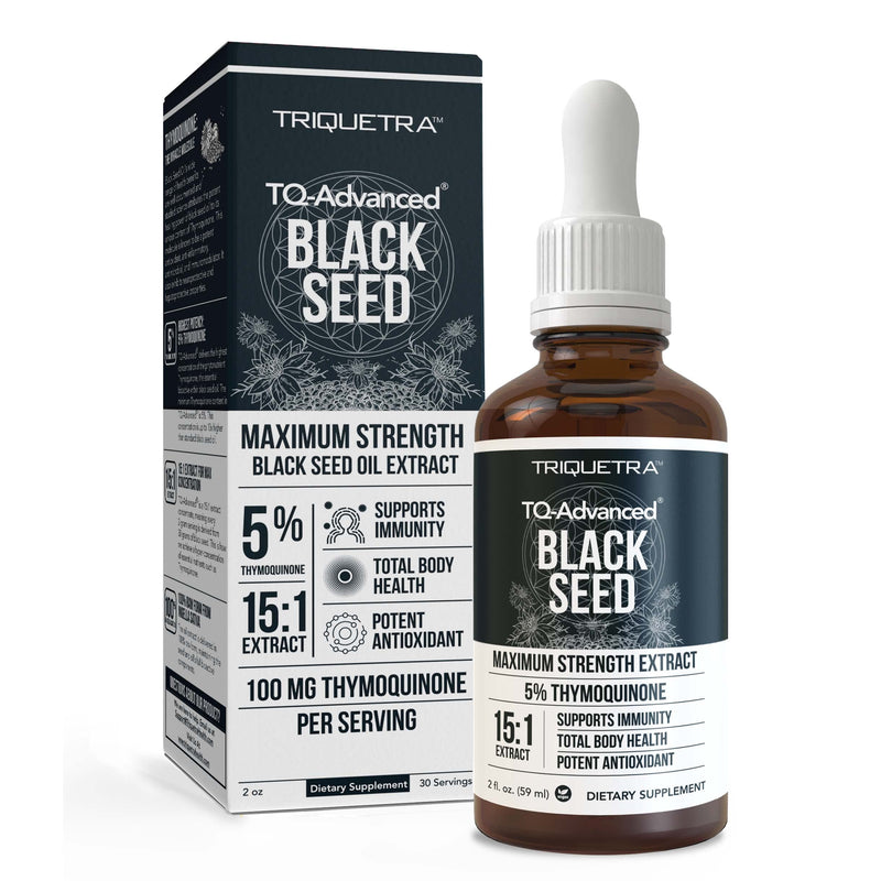Black Seed Oil TQ Advanced - 5% Thymoquinone, Highest Concentration Available - 15:1 Concentrate from Nigella Sativa, Raw Form, Vegan, Glass Bottle Plus Dropper (2 oz. - 30 Servings) - NewNest Australia