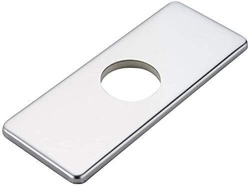 Bathfinesse 6" Bathroom Sink Faucet Hole Cover 4" Square Deck Plate Stainless Steel Escutcheon for Covering Unused Mounting Holes,Chrome,P-177-C - NewNest Australia
