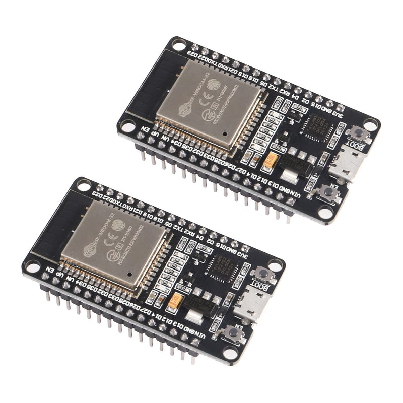 Aokin ESP32 ESP-WROOM-32 Development Board 2.4 GHz WiFi and Bluetooth Dual Cores Microcontroller ESP-WROOM-32 Chip for Arduino NodeMCU, 2 Pcs 2Pcs - NewNest Australia