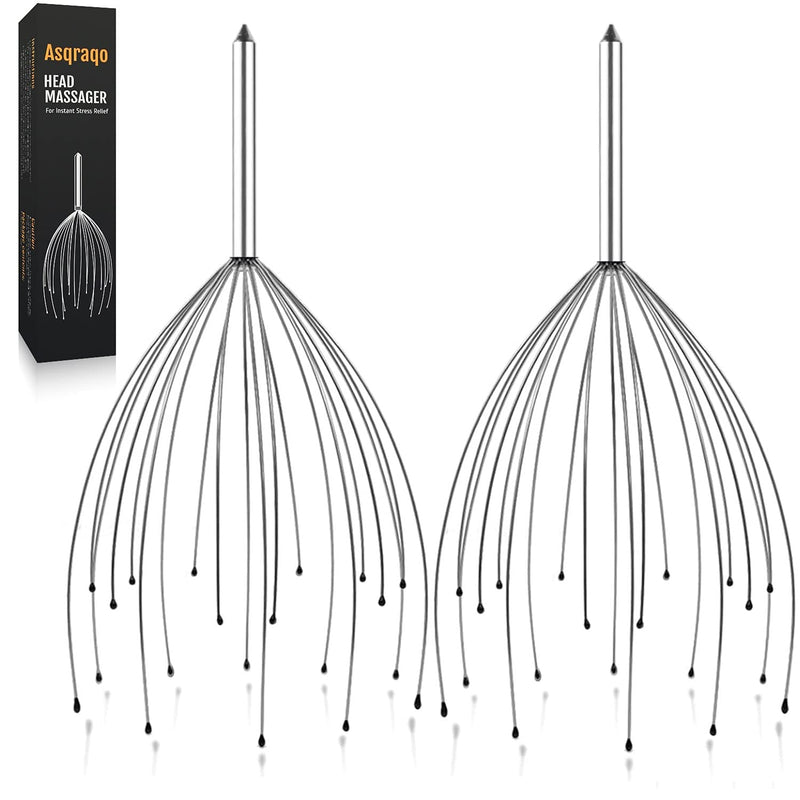 2 Pack Scalp Massagers, 20 Fingers Hand-held Massage Tingle, Asqraqo Massagers for Deep Relaxation, Stress Relief and Hair Stimulation - NewNest Australia