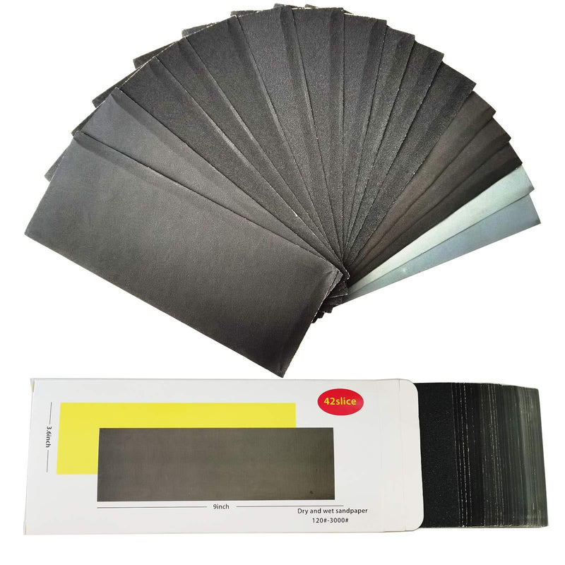 Sandpaper,42 Pieces shi 120 to 3000 Wet Sandpaper Classification Waterproof Abrasive Multipack Sandpaper Suitable for Wood car Furniture Metal polishing Surface - NewNest Australia