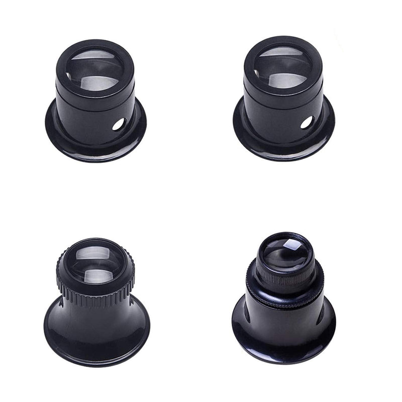 Jewelers Loupe Portable Monocular Magnifier Experimental Tools Magnifying Glass Jewelry Tools for Eye Magnifier Lens Repair Kit(5X 10X 15X 20X 4pcs) - NewNest Australia
