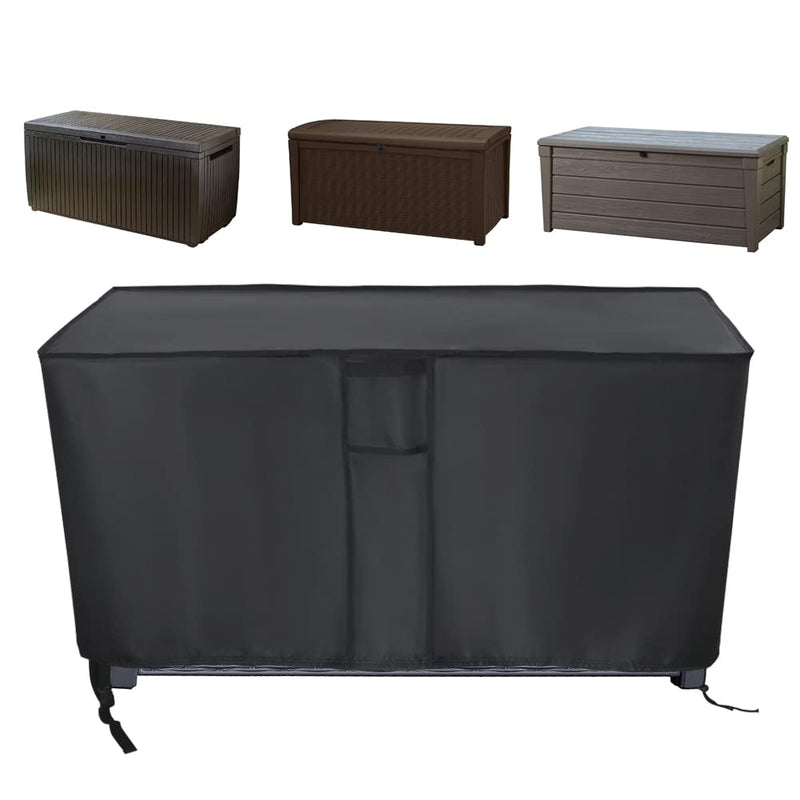 Kingling Deck Box Cover, Outdoor Storage Box Cover Waterproof, Outside Storage Bench Deck Boxes Covers Black (46" L x 18" W x 23" H) 46" L x 18" W x 23" H - NewNest Australia