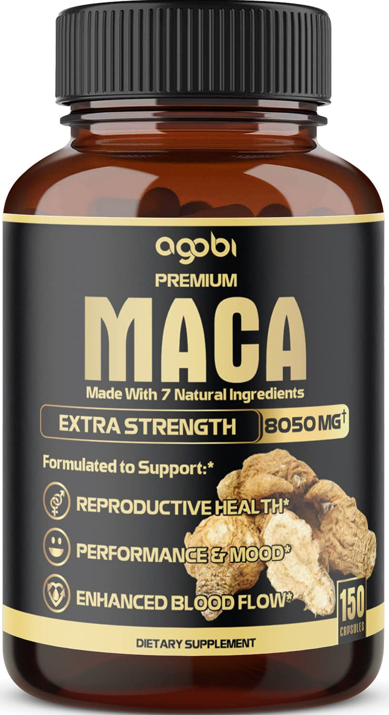 7in1 Premium Maca Root Capsules with Ashwagandha, Ginseng, Tribulus Terrestris and More Equivalent 8050mg - Natural Energy, Performance and Mood Support - 150 Capsules 5-Month Supply - NewNest Australia