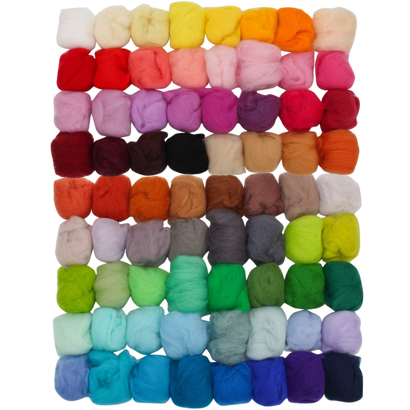 Coitak 72 Colors Fibre Wool Yarn Roving for Needle Felting Hand Spinning DIY Craft Materials - NewNest Australia