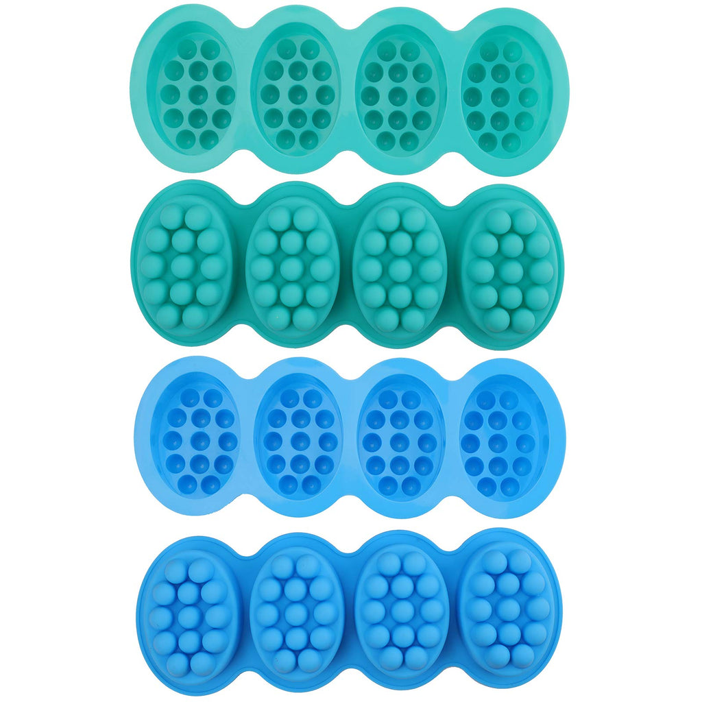 Hedume 4 Pack Silicone Massage Bar Soap Molds, SJ 4 Cavity Silicone Massage Molds, Nonstick & BPA Free, Handmade Soap Molds for Soaps Making - NewNest Australia