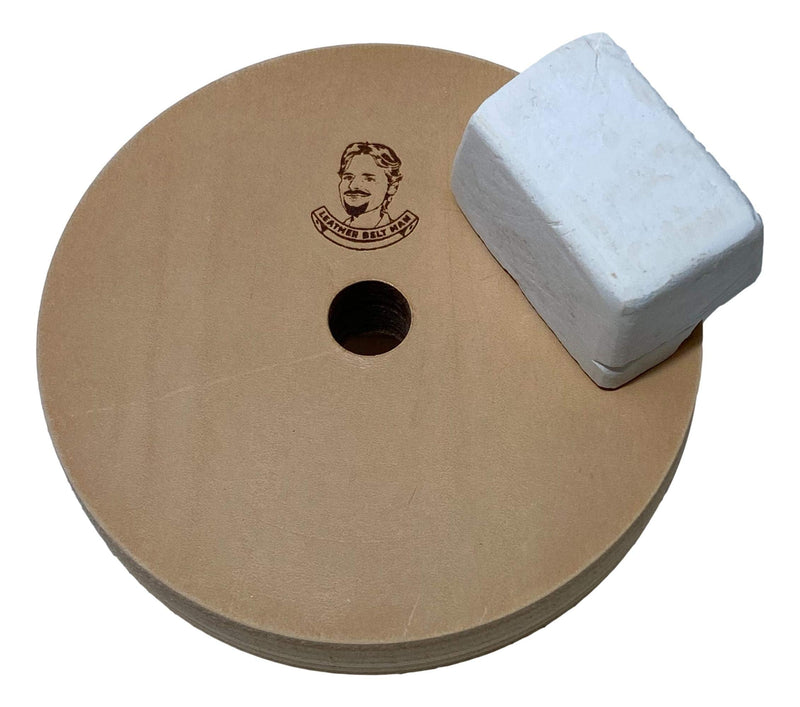 4" Diameter Leather Honing Wheel - Fits 1/2" Arbor - White Compound Included (3/4" Width) 3/4" width - NewNest Australia