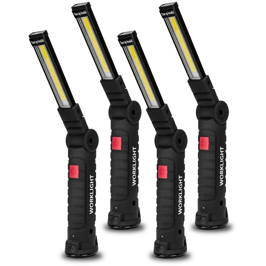 4Pack Lmaytech LED Work Light, COB Rechargeable Work Lights with Magnetic Base 270°Rotate and 5 Modes Bright LED Flashlight Inspection Light for Dad's Gifts, Fathers Day Gifts 4PACK - NewNest Australia