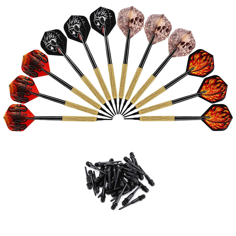Accmor 12 Pcs Darts Plastic Tip, Soft Tip Darts Set, 14g Plastic Tipped Dart, Attach Extra 36 Black 2BA Replacement Tips, Soft Tip Darts for Electronic/Plastic Dartboard Red, Brown, Black-Legend - NewNest Australia