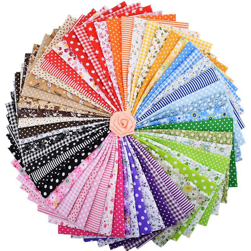 ZGXY Fabric, 56 pcs/lot Top Cotton 9.8" x 9.8" (25cm x 25cm) Squares Patchwork, Precut Multi-Color and Different Pattern for Sewing Quilting Crafting, Home Party Craft Fabric DIY Sewing Mask M1 - NewNest Australia
