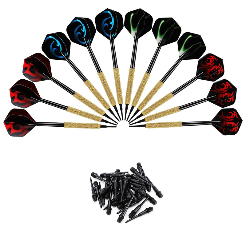 Accmor 12 Pcs Darts Plastic Tip, Soft Tip Darts Set, 14g Plastic Tipped Dart, Attach Extra 36 Black 2BA Replacement Tips, Soft Tip Darts for Electronic/Plastic Dartboard Red, Blue, Green-Stripes - NewNest Australia