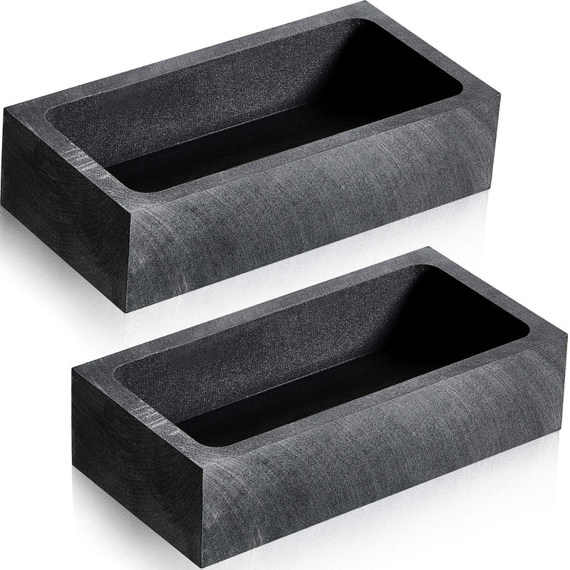 2 Pieces Graphite Ingot Mould Crucible Mould for Casting Gold Silver Metal Aluminum Copper Brass Melting Refining (4 x 2 x 1 Inch) 4 x 2 x 1 Inch - NewNest Australia