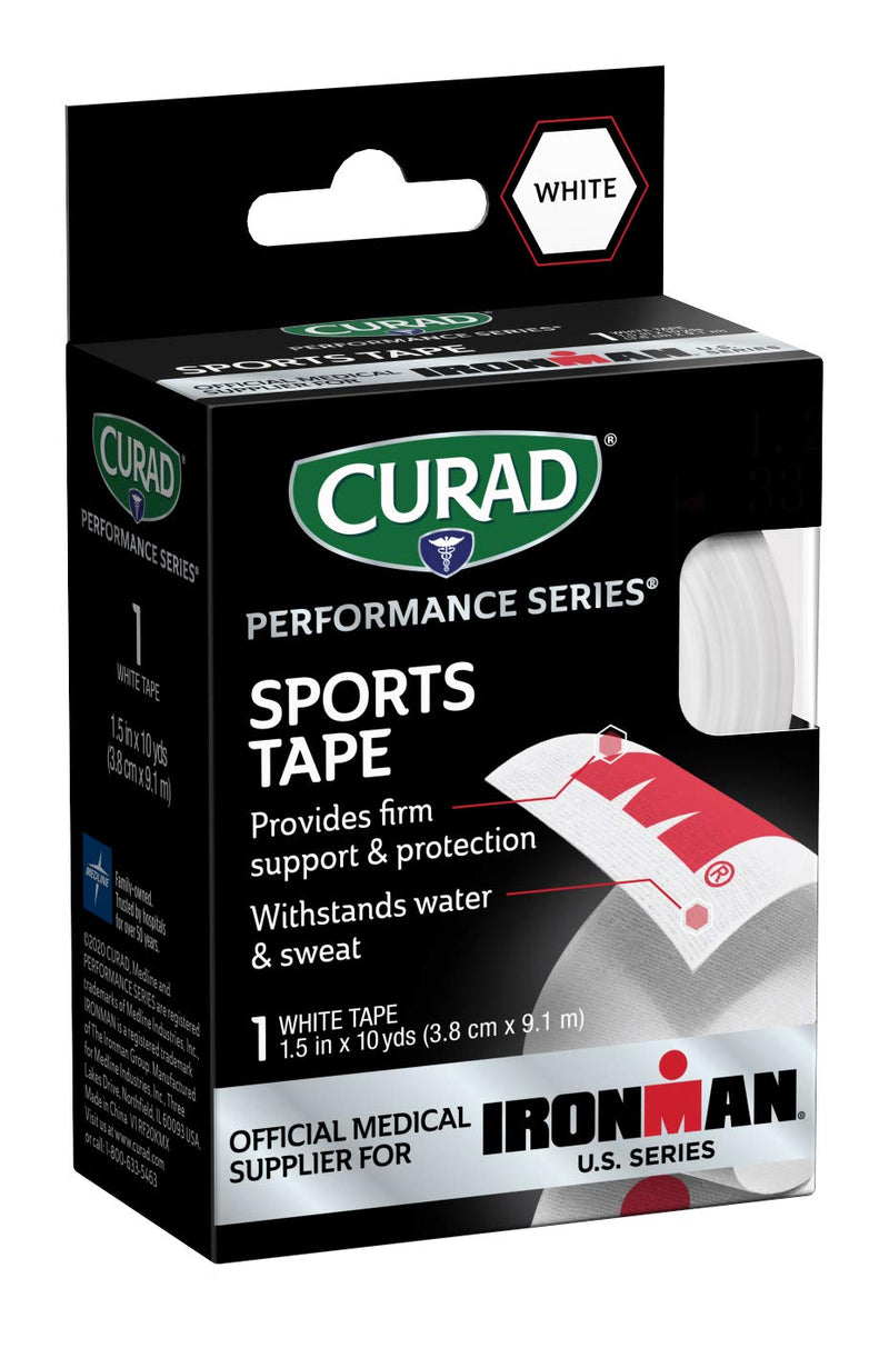 CURAD Performance Series Ironman Sports Tape, White with Red, 1.5" x 10yds 1 Count - NewNest Australia