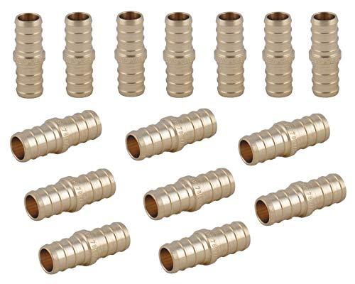 F1807 PEX Fittings - 1/2-in PEX Couplings in Lead Free Brass with cUPC certified (15-Pack) 15 1/2" Coupling - NewNest Australia