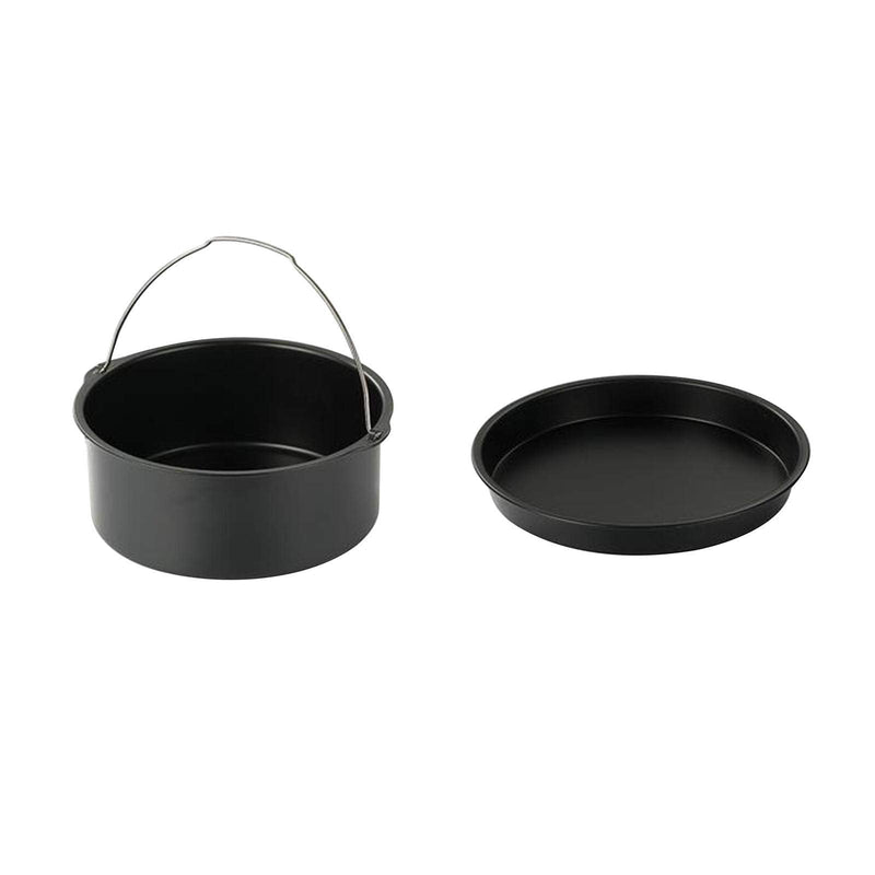2pcs/set Universal Air Fryer Accessory set Steel Pizza Pan Baking Cake Barrel For Gourmia 6 inch - NewNest Australia