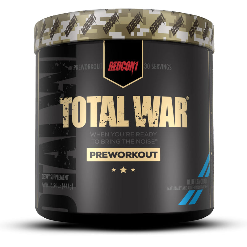 Redcon1 Total War - Pre Workout, 30 Servings, Boost Energy, Increase Endurance and Focus, Beta-Alanine, Caffeine (Blue Lemonade) Blue Lemonade 30 Servings (Pack of 1) - NewNest Australia
