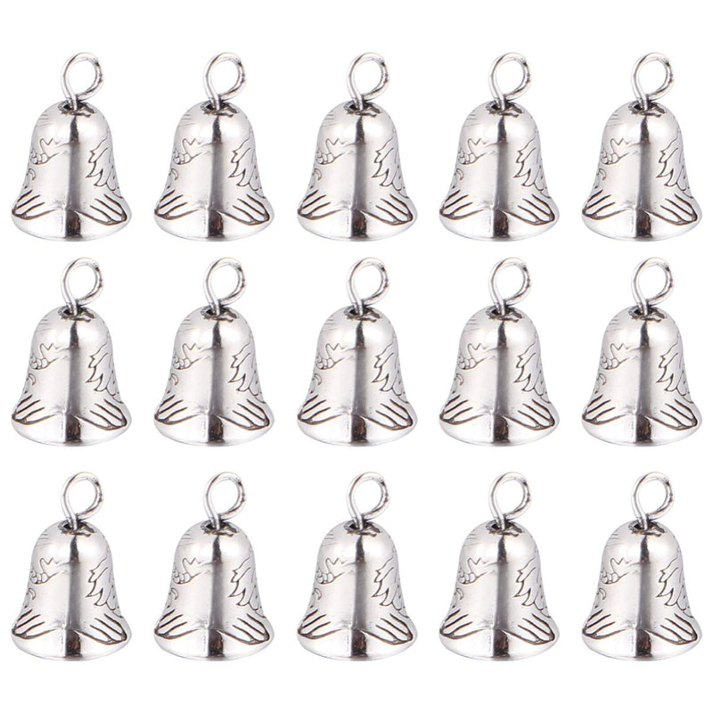 NUOBESTY 20pcs Antique Silver Bells Mini Jingle Bells Charms Handmade Ring Bells Ornaments for Jewelry Baby Shaker Rattle Wind Chime Art Crafts 1.5X1X1CM - NewNest Australia