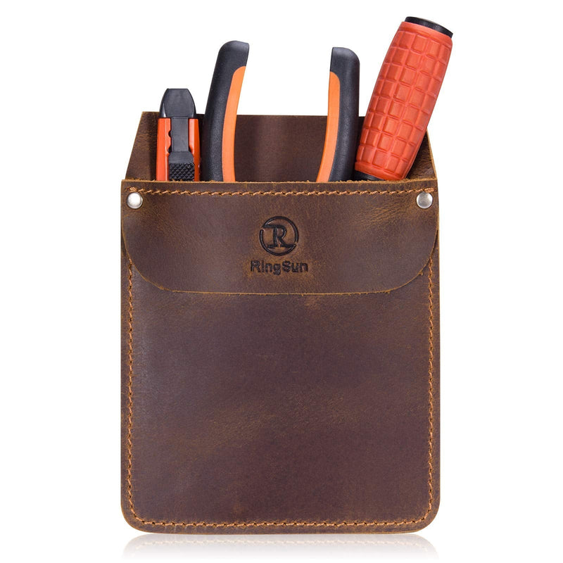 RingSun Genuine Leather Pocket Protector for Men, Durable Pocket Tool Pouch, Jeans Shirts Pocket Protector for Tools Pens, RS10 - NewNest Australia
