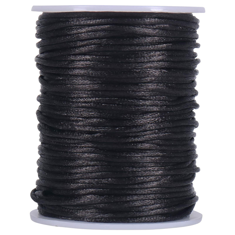 Tenn Well Satin Rattail Nylon Cord,295 Feet 2mm Black Beading String for Macrame Bracelets, Necklaces, Jewelry Making, Arts and Crafts - NewNest Australia
