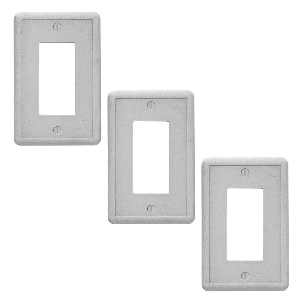 Questech Tumbled Texture Electrical Wall Plate, Single Rocker, Gray, 3 Pack Single Decorator GFCI - 3 Pack - NewNest Australia