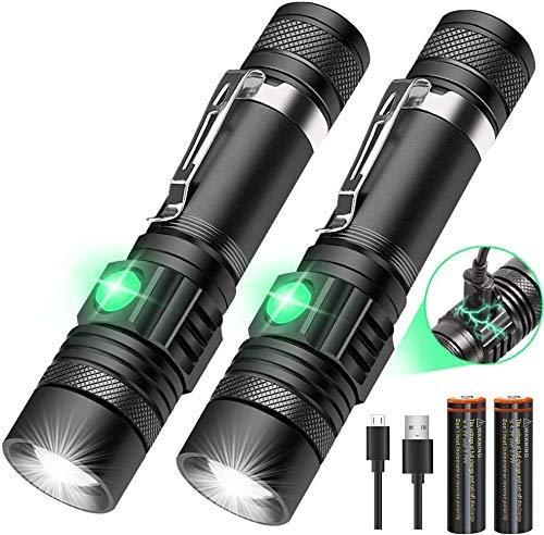 LED Tactical Flashlight Rechargeable (Battery Included), IPX6 Waterproof Flashlight, 1200lm, Super Bright LED, Zoomable, Pocket-size Small LED Flashlight for Hiking, Camping, Emergency rechargeable flashlight - NewNest Australia