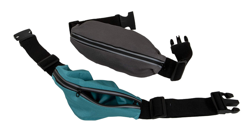 EvriFit Hip Pack, Adjustable No-Bounce Hydration Belt for Men and Women, Running Fanny Pack with Secure Zipper Pocket, Teal and Gray - NewNest Australia
