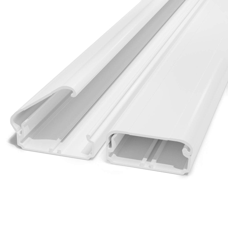 TV Cord Cover Cable Raceway on Wall, 31.5 inch Cable Management System for Cord Cable Concealer, Printable White Cable Cover Channel for Wall Mounted TV, Speaker Wire Hider, 2X L15.7in W1.5in H0.7in - NewNest Australia