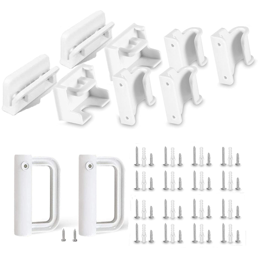 Grenfu Retractable Baby Gate Replacement Parts Kit Child Safety Gate Full Set Wall Mounting Hardware with Brackets Anchors and Screws White - NewNest Australia