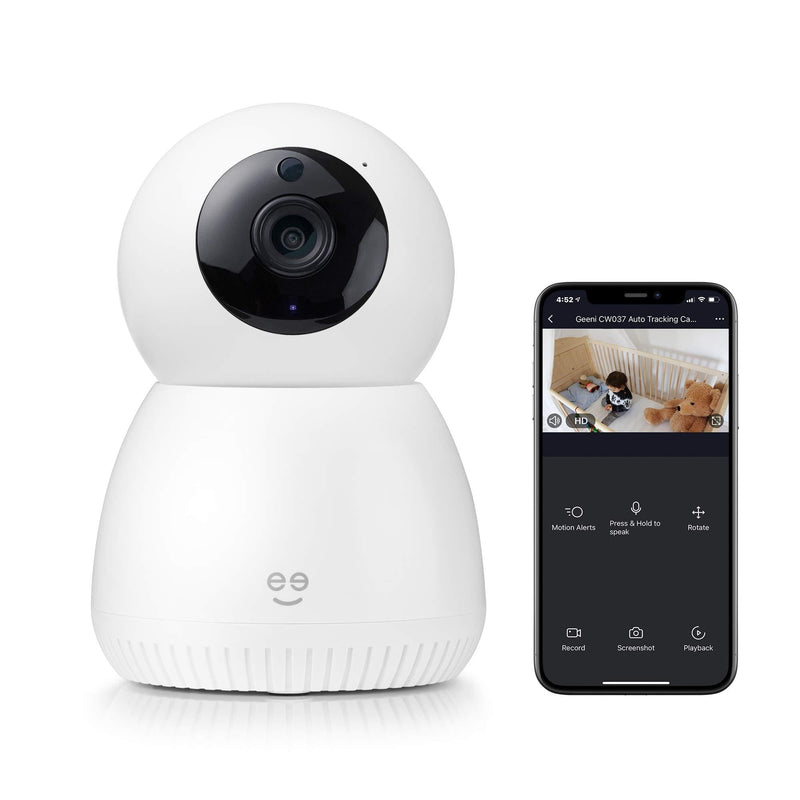 Geeni Scope WiFi Indoor Smart Motion Tracking Security Camera & Mounting Kit, 2 Way Audio & Night Vison, Compatible with Alexa and Google, No Hub Required - NewNest Australia