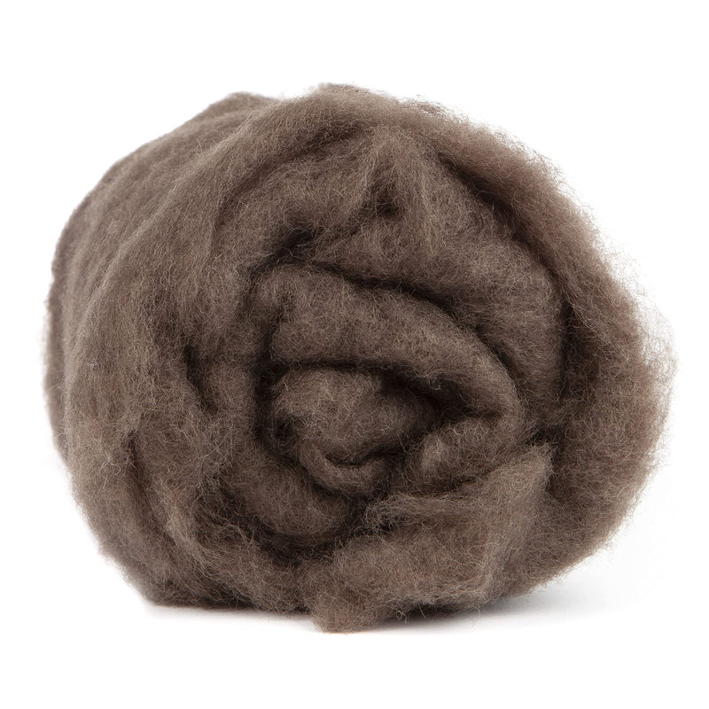 Maori Wool - A Special Blend of New Zealand Wools by DHG for Needle Felting and Wet Felting, 3.5 OZ / 100 gr, Carded Wool Batt, 100% Pure Wool, Color Sable Brown - NewNest Australia